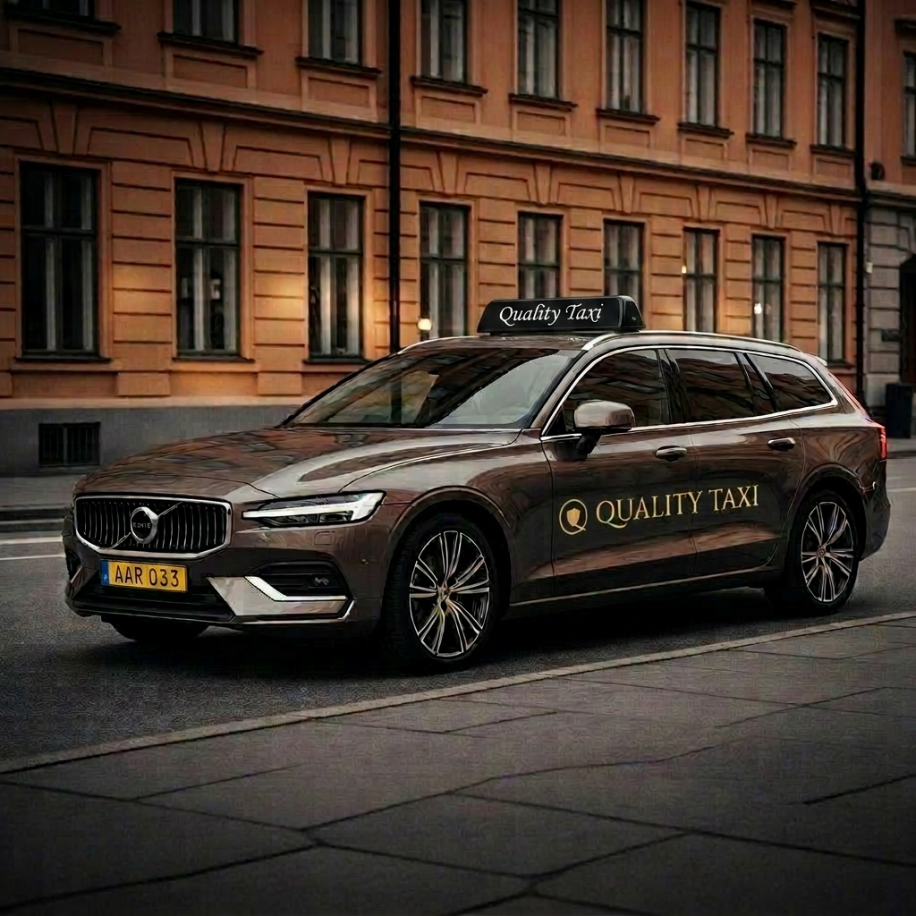 Volvo V60 med Quality Taxi-emblem